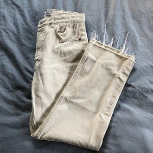 Zara Off White Straight Leg Jeans